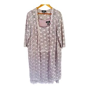 R&M Richards Lace Overlay Dress - Lavender 2 Piece Set NWOT Sequins Lace